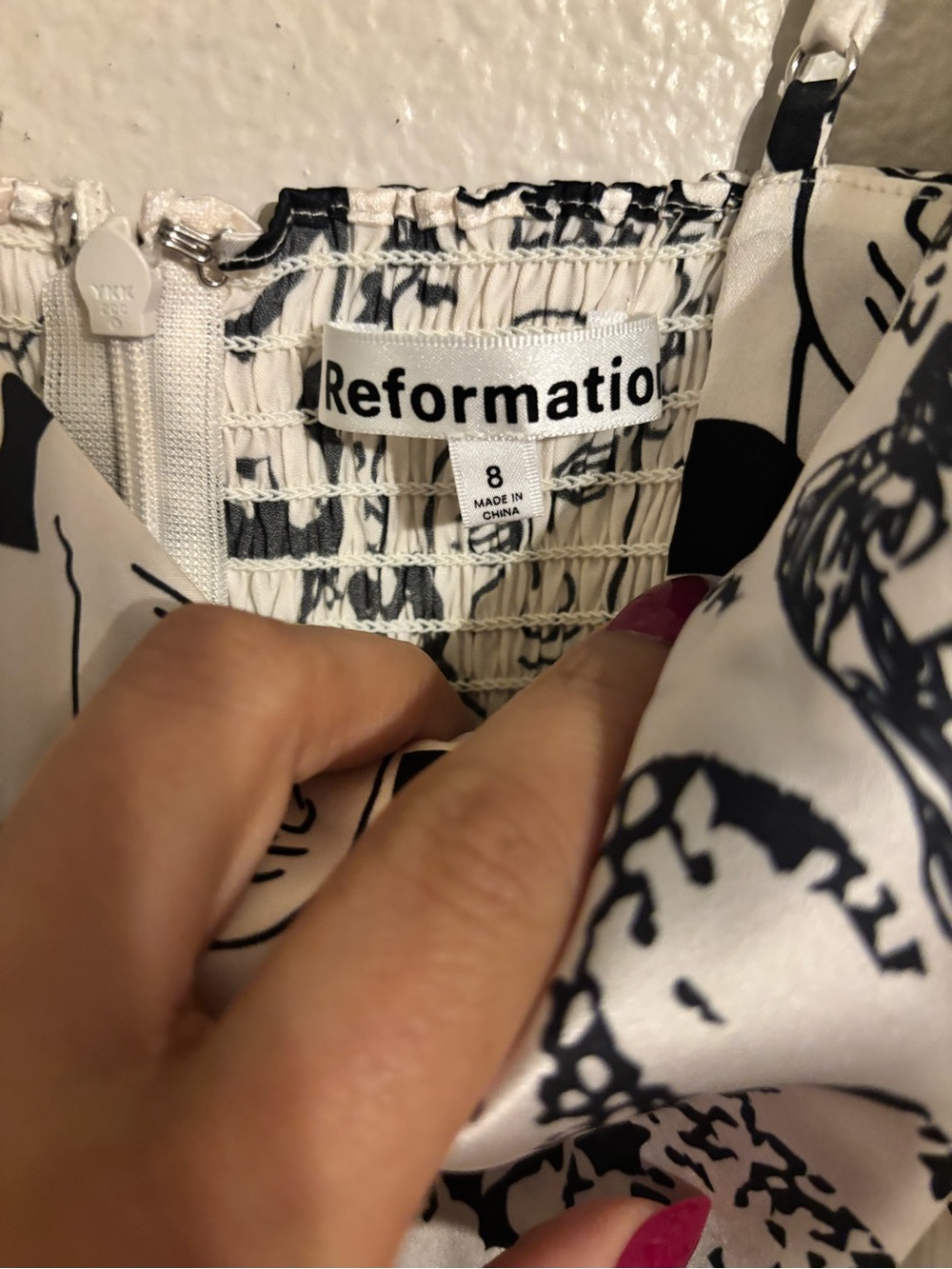 Reformation Kosta Silk Mini Dress with Abstract Faces and People NWT - Picture 5 of 10